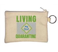 Living My Best Quarantine 2020 Porte-monnaie avec slogan Beige, beige, Taille unique