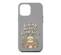 Living My Best Slow Life Grenouille Mignonne Coque pour iPhone 12 Pro Max