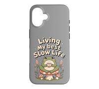 Living My Best Slow Life Grenouille Mignonne Coque pour iPhone 16
