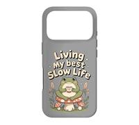 Living My Best Slow Life Grenouille Mignonne Coque pour iPhone 17 Pro