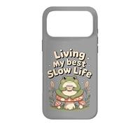 Living My Best Slow Life Grenouille Mignonne Coque pour iPhone 17 Pro Max