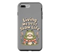 Living My Best Slow Life Grenouille Mignonne Coque pour iPhone 7 Plus/8 Plus