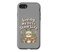 Living My Best Slow Life Grenouille Mignonne Coque pour iPhone SE (2020) / 7/8
