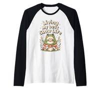 Living My Best Slow Life Grenouille Mignonne Manche Raglan