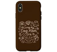 Living My Dog Mom Era, Funny Doodle Graphic Woman Coque pour iPhone X/XS