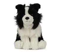 Living Nature Border Collie, Chien en Peluche Doux et Réaliste, Peluche Écologique Naturli, 20cm, Blanc,noir