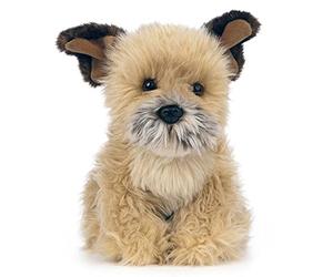 Living Nature Border Terrier Jouet pour chien réaliste en peluche douce et respectueuse de l'environnement 22 cm