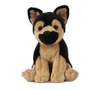 Living Nature Chiot Berger Allemand, Chien en Peluche Doux et Réaliste, Peluche Écologique Naturli, 16cm, Brown And Black