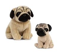 Living Nature Coffret Cadeau Peluche - Chien en Peluche (20cm) & Chiot (16cm AN498) Bundle, Marron
