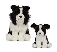 Living Nature Coffret Cadeau Peluche - Chien Peluche Border Collie (20cm) & Chiot (16cm)