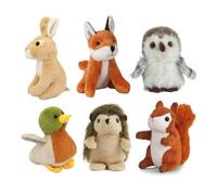 Living Nature Copains de la Faune, 6 x Mini Animaux des Bois en Peluche Doux et Réalistes, 9cm