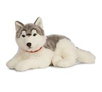Living Nature Husky Géant, Chien en Peluche Doux et Réaliste, Peluche Écologique Naturli, 60cm, Blanche