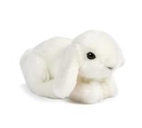 Living Nature Petit Lapin Blanc aux Oreilles Tombantes, Lapin en Peluche Doux et Réaliste, Peluche Écologique Naturli, 19cm