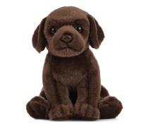 Peluche Living Nature - Chiot Labrador en peluche, brun chocolat (16 cm)