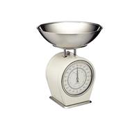 Living Nostalgia KitchenCraft Mechanical Kitchen Scales, 4 kg (8 lbs) - Antique Cream