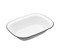 Living Nostalgia Kitchencraft Plat à Tarte Ovale 22cm Blanc/Gris, Porcelaine, Blanc/Gris, 9 X 12 X 16 cm