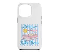 Living on Lake Time Chemise Preppy Lake Life Vacations d'été Coque pour iPhone 13 Pro
