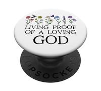 Living Proof of a Loving God Quote Christian Jesus Loves You PopSockets PopGrip Adhésif