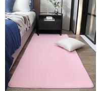 Living Room Rug with Soft Pile Non-Slip Underside Short Pile Solid - Coloured Foldable Floor Mat Suitable for Bedrooms/Dining Rooms/Children's Rooms(Pink,120x200cm)