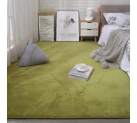 Living Room Rug with Soft Pile Non-Slip Underside Short Pile Solid - Coloured Foldable Floor Mat Suitable for Bedrooms/Dining Rooms/Children's Rooms(Green,120x200cm)