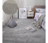 Living Room Rug with Soft Pile Non-Slip Underside Short Pile Solid - Coloured Foldable Floor Mat Suitable for Bedrooms/Dining Rooms/Children's Rooms(Grey,100x160cm)