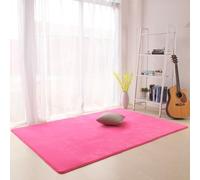 Living Room Rug with Soft Pile Non-Slip Underside Short Pile Solid - Coloured Foldable Floor Mat Suitable for Bedrooms/Dining Rooms/Children's Rooms(Rose Red,100x200cm)