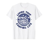 Living That Camping Life Vintage Illustration Plein Air Fun T-Shirt
