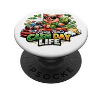 Living That Cash Day Life Funny Pig Sunglasses Car Money PopSockets PopGrip Adhésif