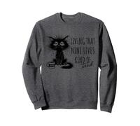 Living That Nine Lives est une sorte de chat fatigué qui aime le café Sweatshirt