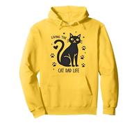Living The Cat Dad Life: Feline Father's Paw-Some Sweat à Capuche, Unisexe pour Adultes, Citron, XL