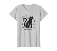 Living The Cat Dad Life: Feline Father's Paw-Some T-Shirt, Femme, Argent, XL