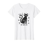 Living The Cat Dad Life: Feline Father's Paw-Some T-Shirt, Femme, Blanc, S