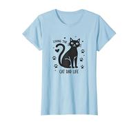 Living The Cat Dad Life: Feline Father's Paw-Some T-Shirt, Femme, Bleu Céleste, L