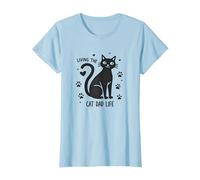 Living The Cat Dad Life: Feline Father's Paw-Some T-Shirt, Femme, Bleu Céleste, S