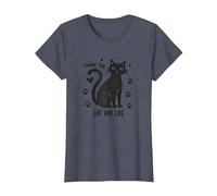 Living The Cat Dad Life: Feline Father's Paw-Some T-Shirt, Femme, Bleu Chiné, S