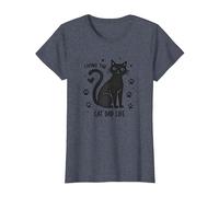 Living The Cat Dad Life: Feline Father's Paw-Some T-Shirt, Femme, Bleu Chiné, XL