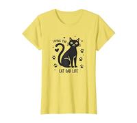 Living The Cat Dad Life: Feline Father's Paw-Some T-Shirt, Femme, Citron, M