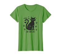 Living The Cat Dad Life: Feline Father's Paw-Some T-Shirt, Femme, Herbe, M