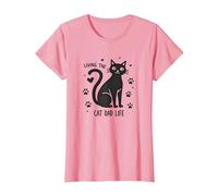 Living The Cat Dad Life: Feline Father's Paw-Some T-Shirt, Femme, Rose, 3XL
