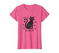 Living The Cat Dad Life: Feline Father's Paw-Some T-Shirt, Femme, Rose chiné, XL