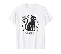 Living The Cat Dad Life: Feline Father's Paw-Some T-Shirt, Homme, Blanc, S