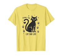 Living The Cat Dad Life: Feline Father's Paw-Some T-Shirt, Homme, Citron, 3XL