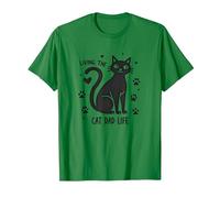 Living The Cat Dad Life: Feline Father's Paw-Some T-Shirt, Homme, Vert Kelly, XL