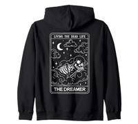 Living The Dead Life The Dreamer Squelette Tarot Halloween Sweat à Capuche