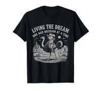 Living The Dream Funny Cat Riding Autruch, One Bad Decision T-Shirt