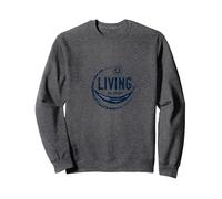Living The Dream Hamac pour se détendre au Soleil Sweatshirt, Unisexe pour Adultes, Chiné Foncé, S