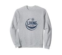 Living The Dream Hamac pour se détendre au Soleil Sweatshirt, Unisexe pour Adultes, Gris Chiné, L