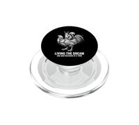 Living The Dream Motif Amusant d'écureuil chevauchant Un Poulet PopSockets PopGrip pour MagSafe