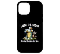 Living The Dream One Bad Decision At A Time Canard et raton laveur Coque pour iPhone 12 mini