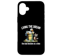 Living The Dream One Bad Decision At A Time Canard et raton laveur Coque pour iPhone 16 Plus
